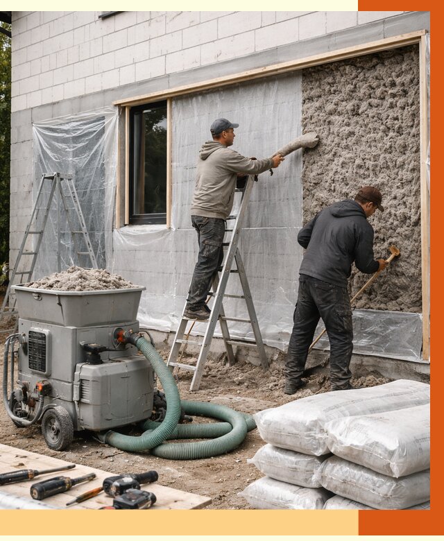 Утепление дома из газобетона эковатой в Домодедове от 4737 руб./м2 | ТепломастерДмд