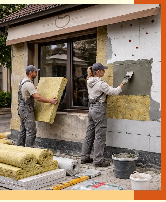 Утепление кафе в Домодедове от 4421 руб/м2 — комплексно под ключ | ТепломастерДмд
